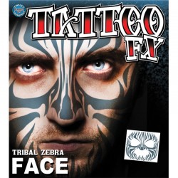 Tribal Zebra Face Temporary Tattoo