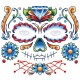 Candy Skull Face Temporary Tattoo