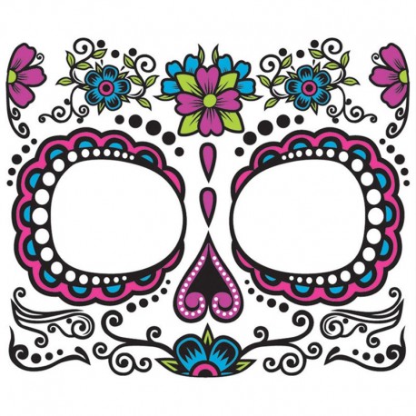 Day of the Dead Face Temporay Tattoo