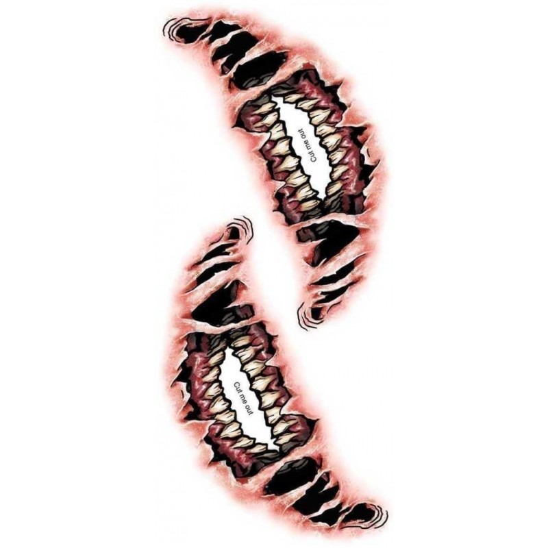 Demon Big Mouth Temporary Tattoo