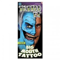 Two Faced Big Mouth Temporary Tattoo