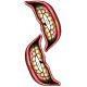 Chipped Big Mouth Temporary Tattoo