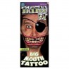 Chipped Big Mouth Temporary Tattoo