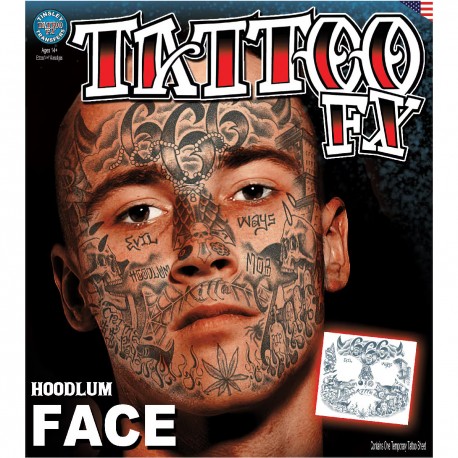 Hoodlum Face Temporary Tattoo